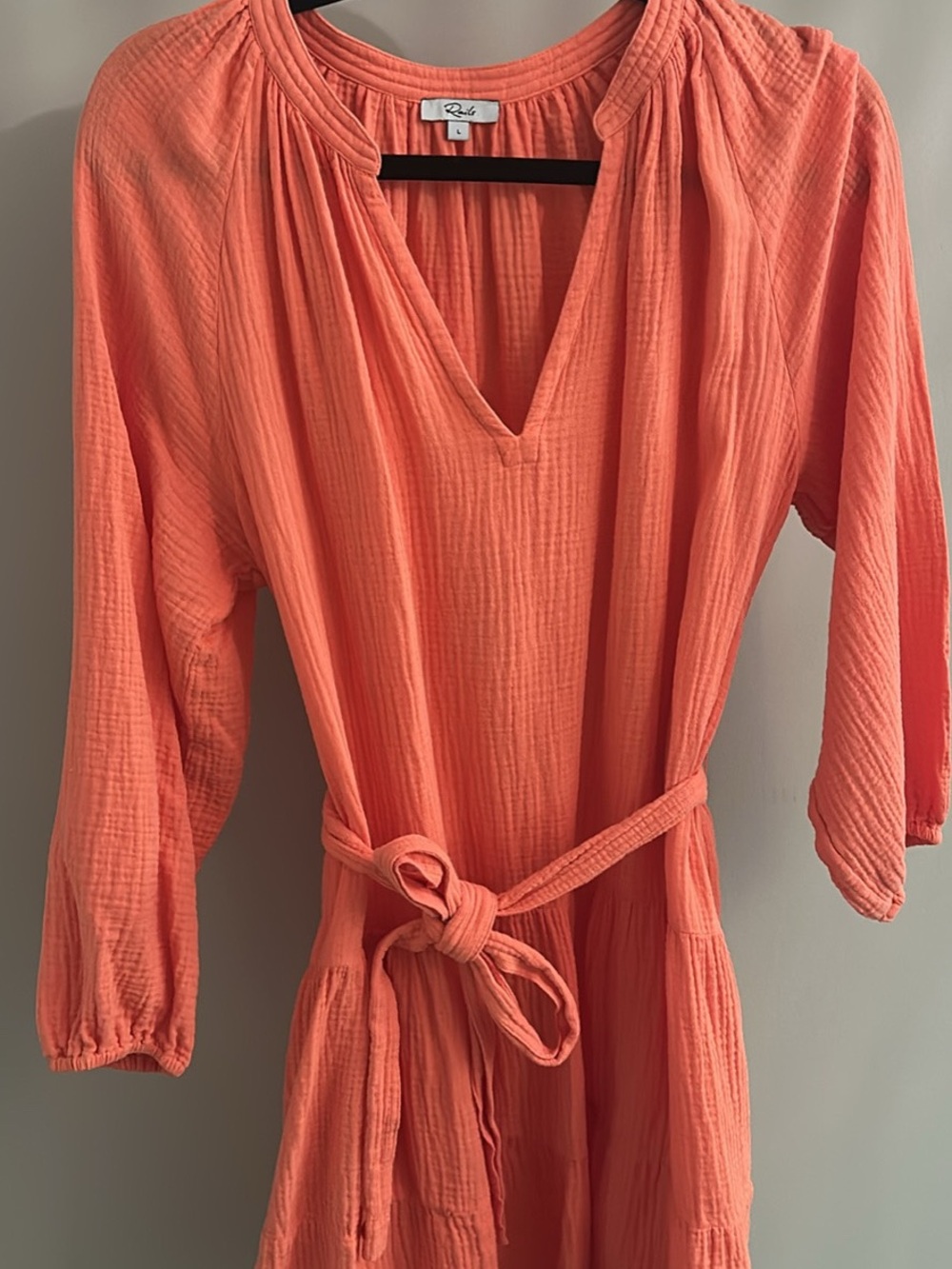 Rails Coral Orange Mini Dress with Waist Tie